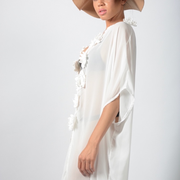 White Swimsuit Dress Cover - Picture 3 of 4